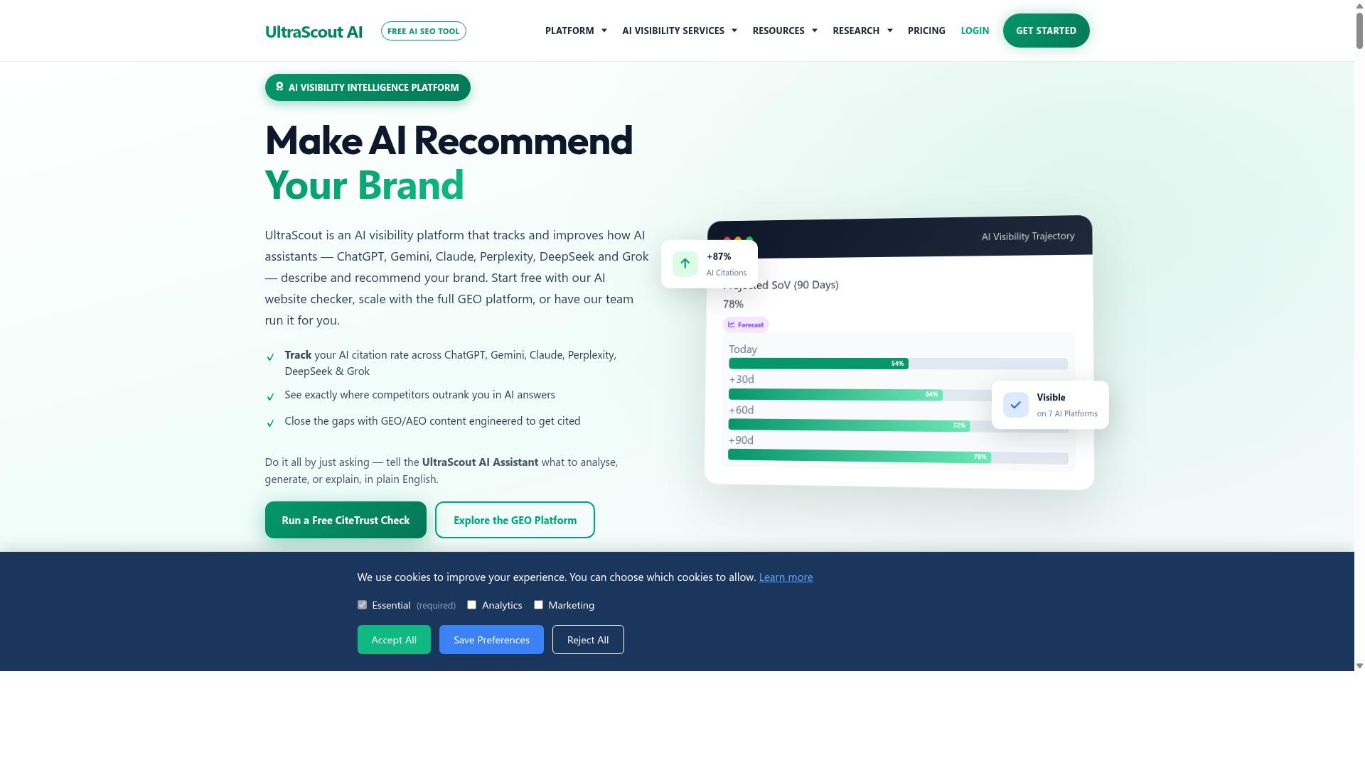 UltraScout AI website